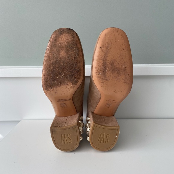 Stuart Weitzman Pearl Bacari Tan Suede Bootie Size 8 - Picture 3 of 14